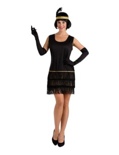 Fato Charleston Preto Tamanho M - de alta qualidade, ideal para carnaval, festas temáticas e eventos especiais.